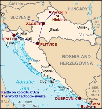 Kroatian kartta