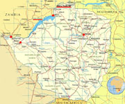 Zimbabwen kartta